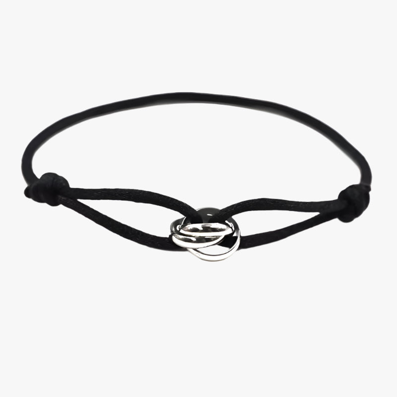 Classic Brand Titanium Steel Lover Three Circles with Colorful Rope Bracelet for Women Men Custom DIY Bracelet Wholesale New2023