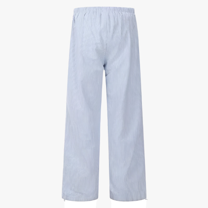 Unique Urban American Style Striped Oversized Casual Trousers for Men and Women Loose Fit Blueoversize New Arrival 2025
