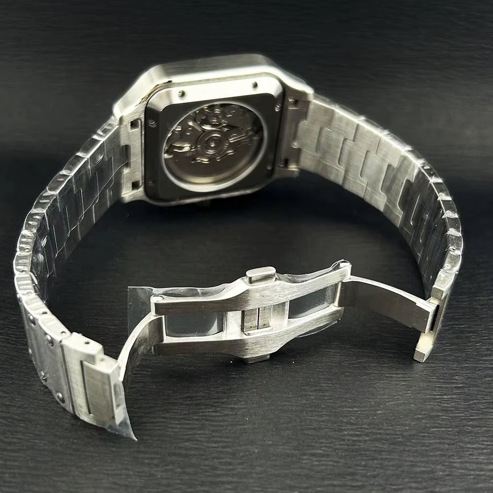Men'S Watch NH35 Watch Square Dial 9.5 Dial Stainless Steel Folding Buckle, Suitable for NH35 Movement Watch Accessories