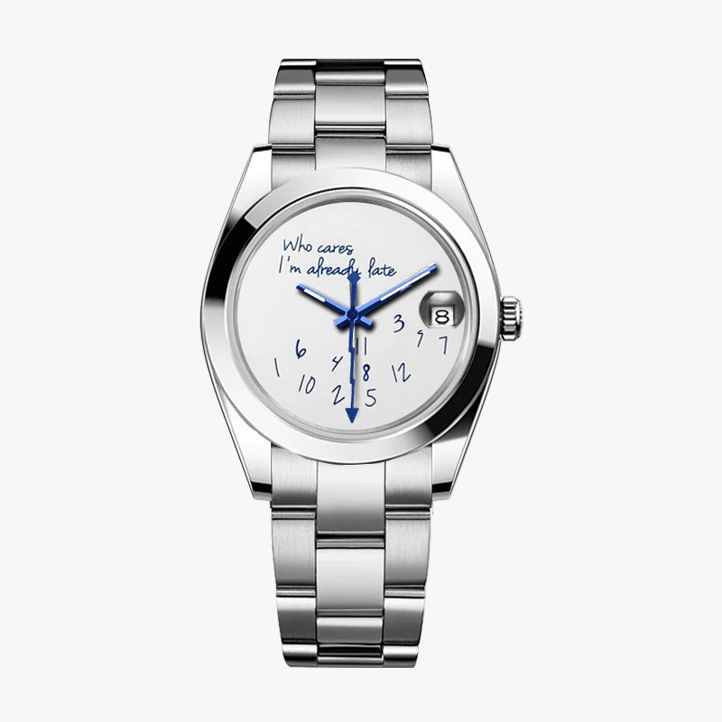 NH35 Watch for Who Cares Im Already Late NH35 Automatic Movement Sapphire Crystal 36Mm/39Mm NH35 No Logo Watches