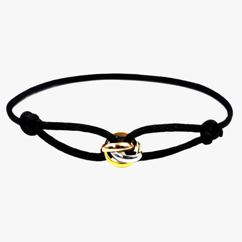 Classic Brand Titanium Steel Lover Three Circles with Colorful Rope Bracelet for Women Men Custom DIY Bracelet Wholesale New2023